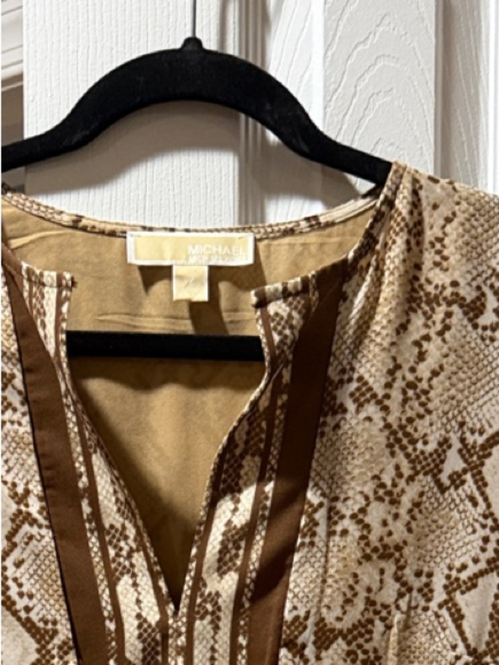 Snake Print Tunic Dress in Beige and Brown - Brand: (Michael kors)